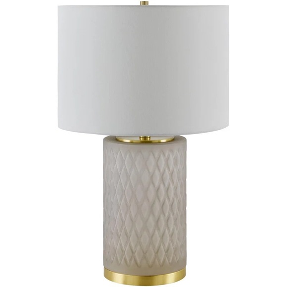 Glass and Brushed Gold Table Lamp - Picture 4 of 7
